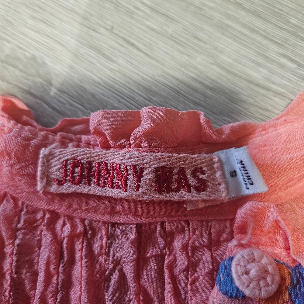 Johnny Was Leona Embroidered Tunic - Shell Pink - Size Small - Picture 3 of 6